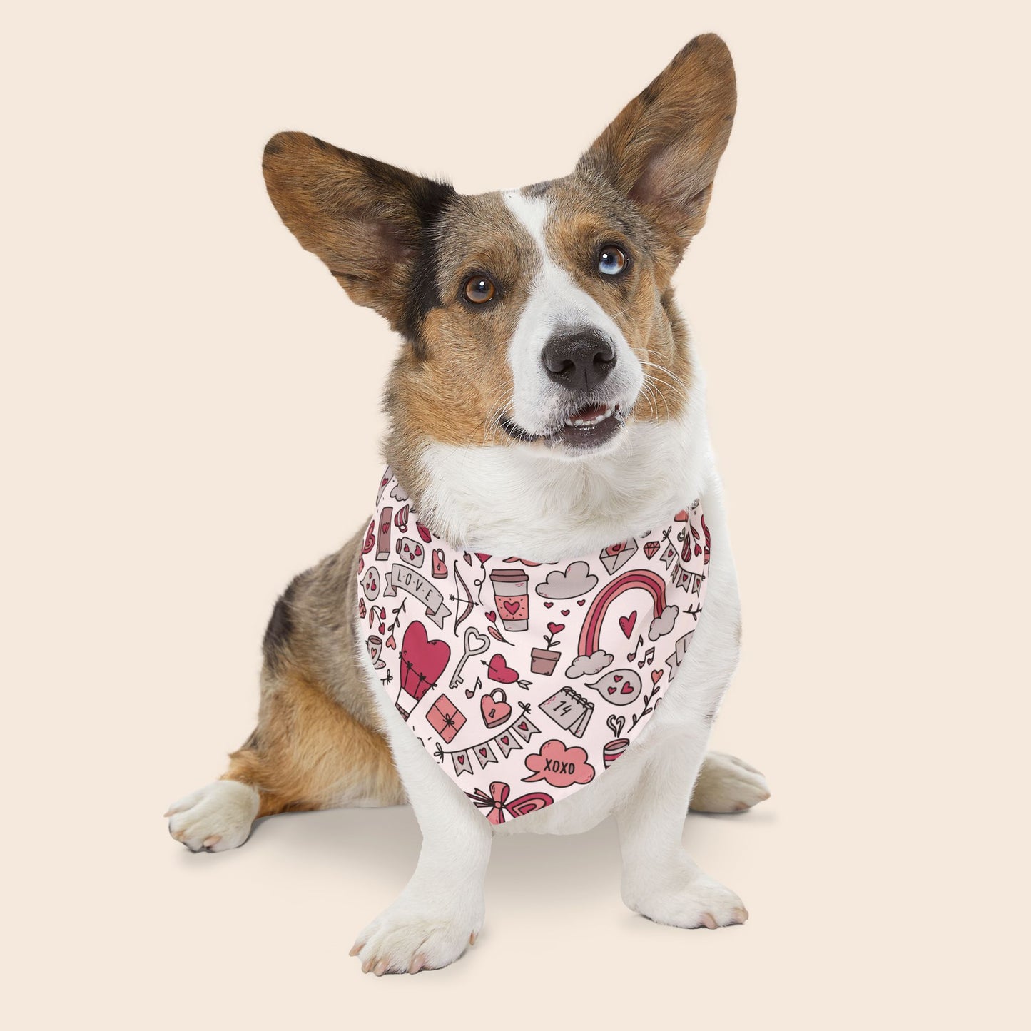 Valentine's Day Over the Collar Dog Bandana