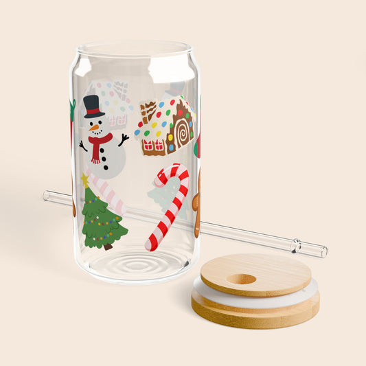 Christmas 16oz Sipper Glass