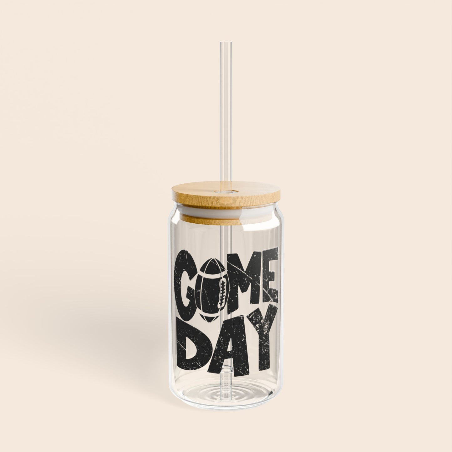 Game Day Football 16oz Sipper Glass