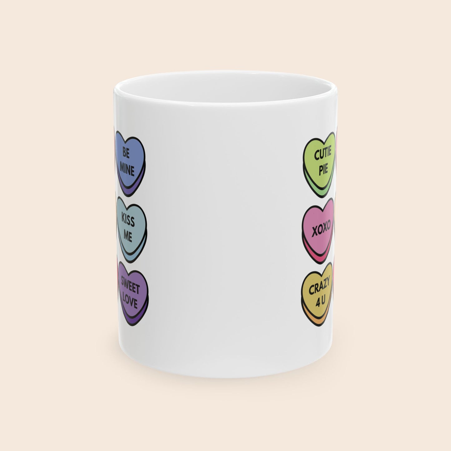 Candy Hearts Valentine's Day 11oz Ceramic Coffee Mug