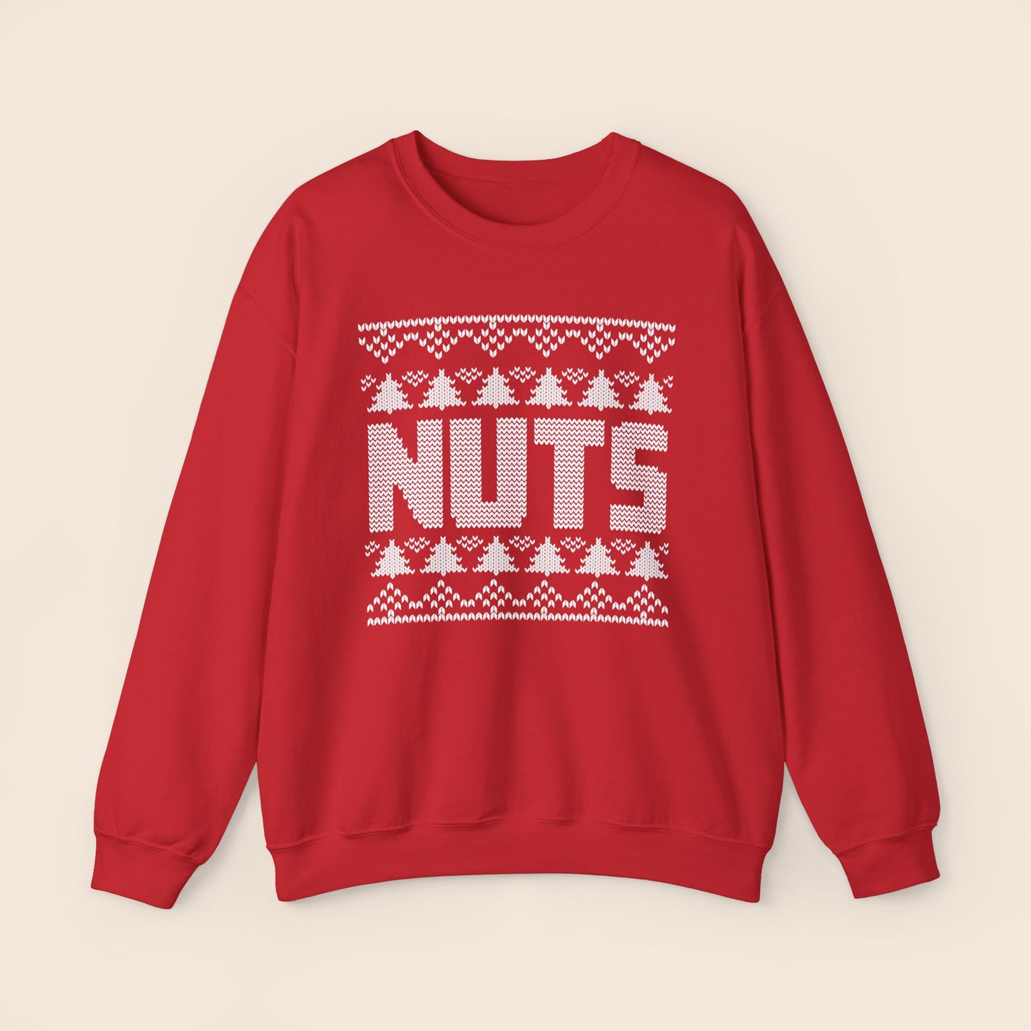 Inappropriate Couple's Ugly Christmas Sweater - Chest / Nuts Crewneck Sweatshirt