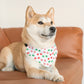 Christmas Paw Print Over the Collar Dog Bandana