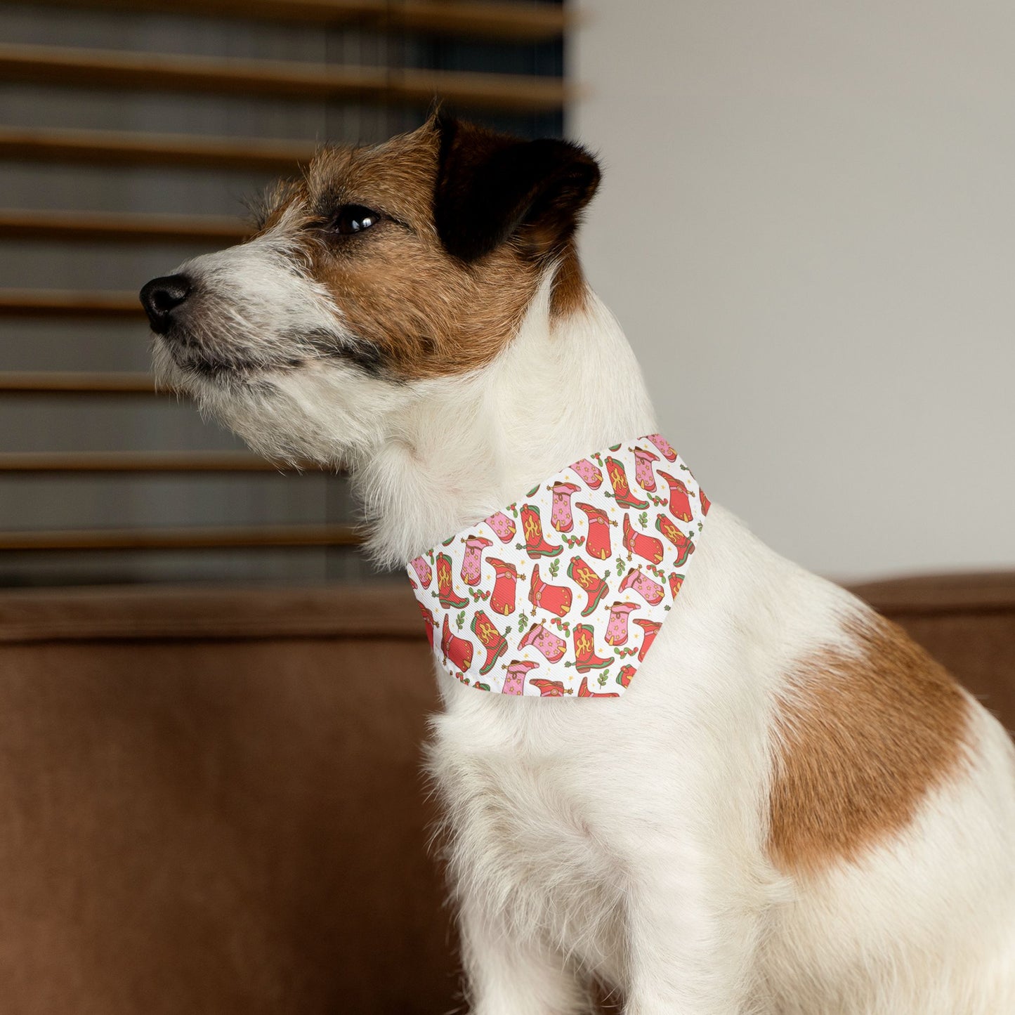 Pink Cowboy Boots Over the Collar Dog Bandana