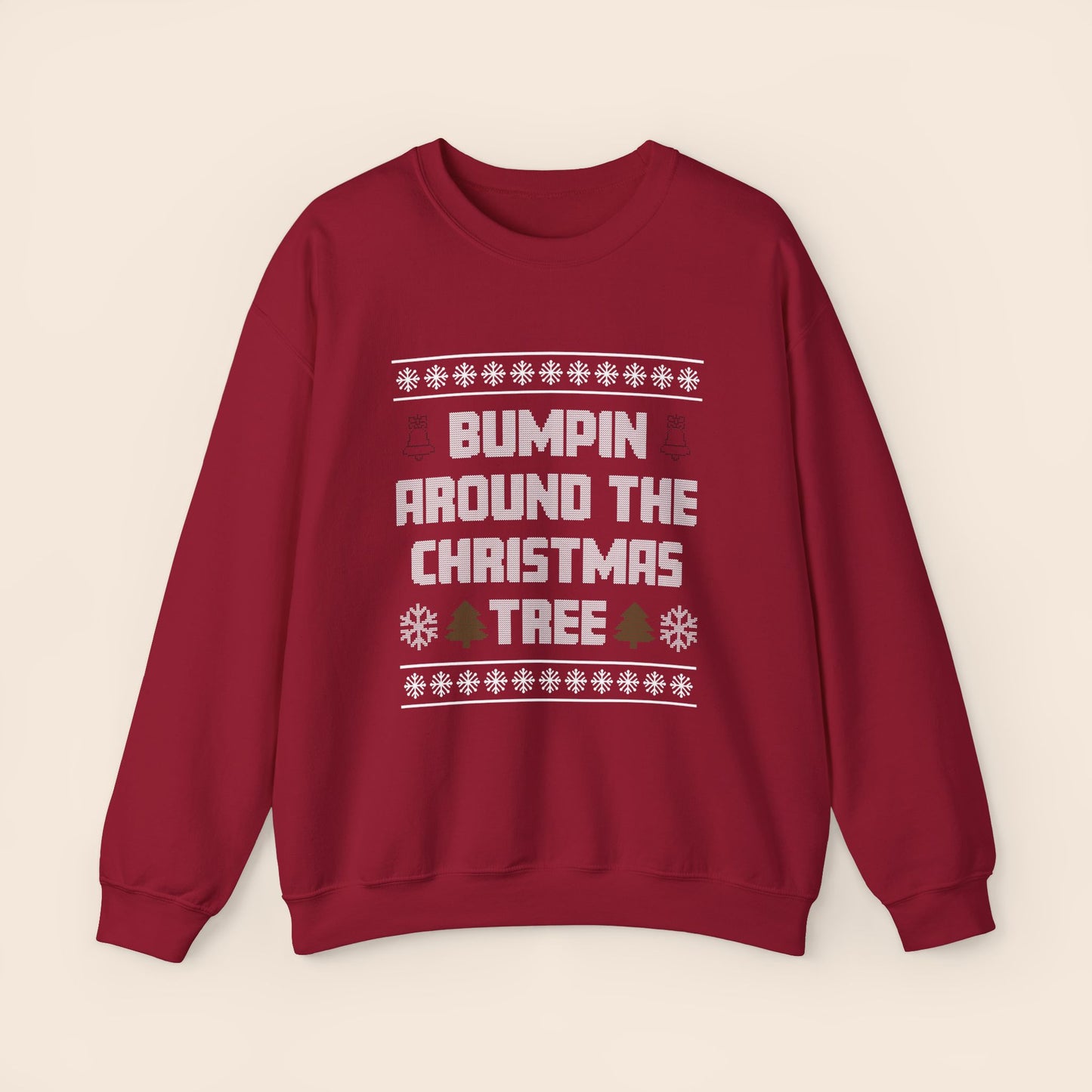 Bumpin' Around the Christmas Tree Christmas Pregnancy Crewneck Sweatshirt