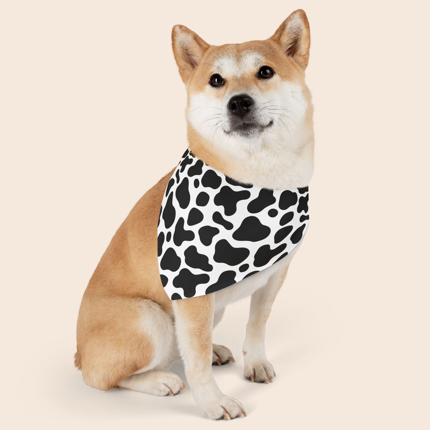 Cow Print Over The Collar Dog Bandana