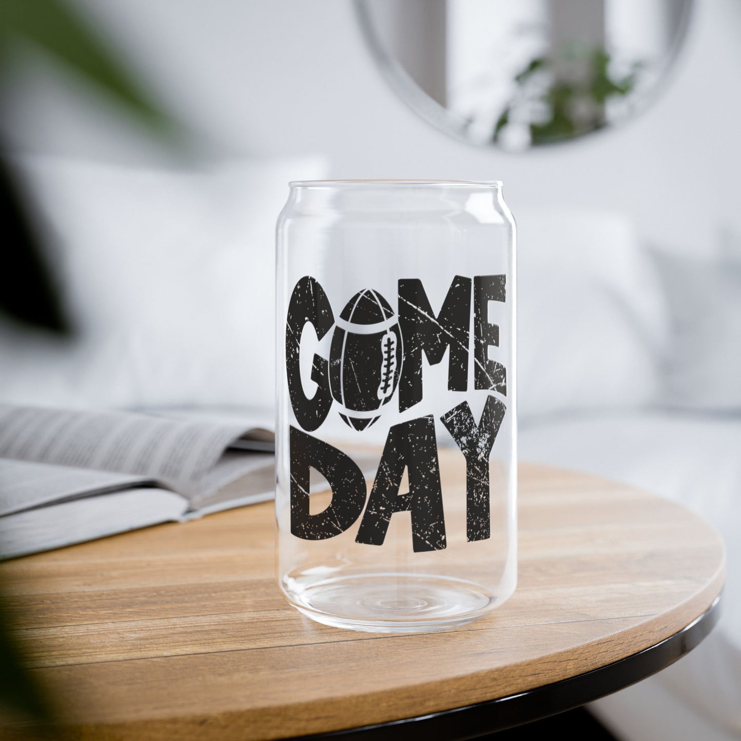 Game Day Football 16oz Sipper Glass