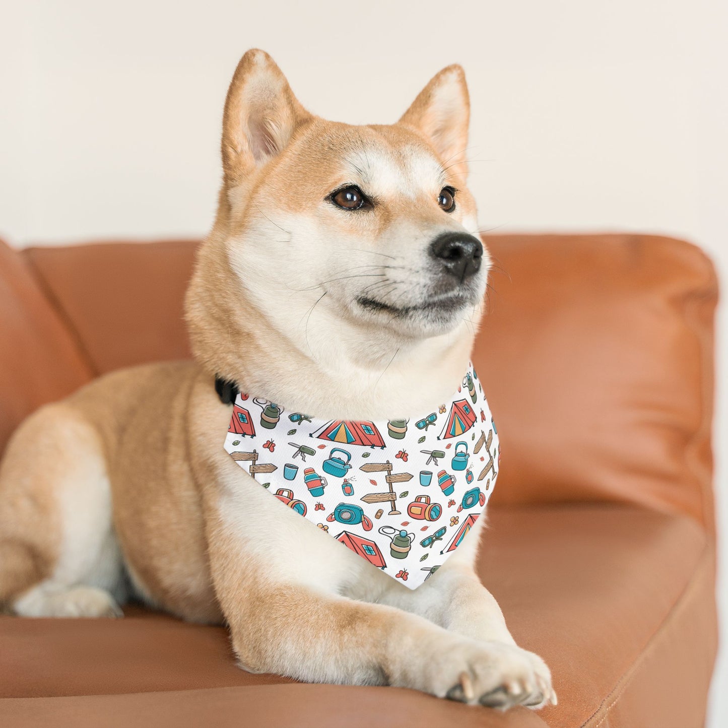 Camping Over the Collar Dog Bandana