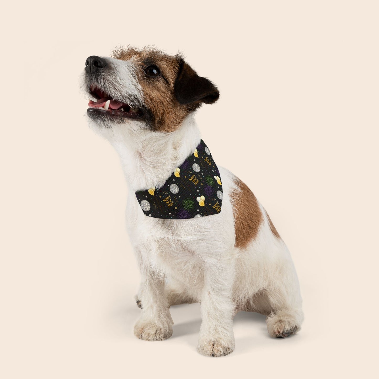 Happy New Year Over The Collar Dog Bandana