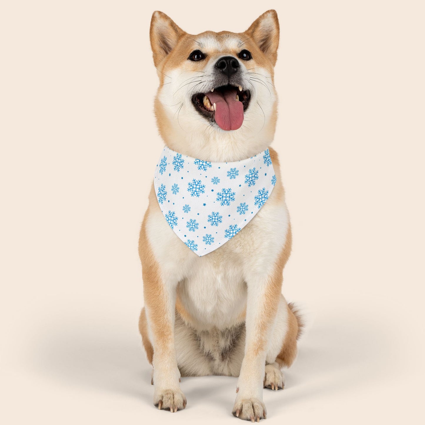 Snowflakes Over The Collar Christmas/Winter Dog Bandana