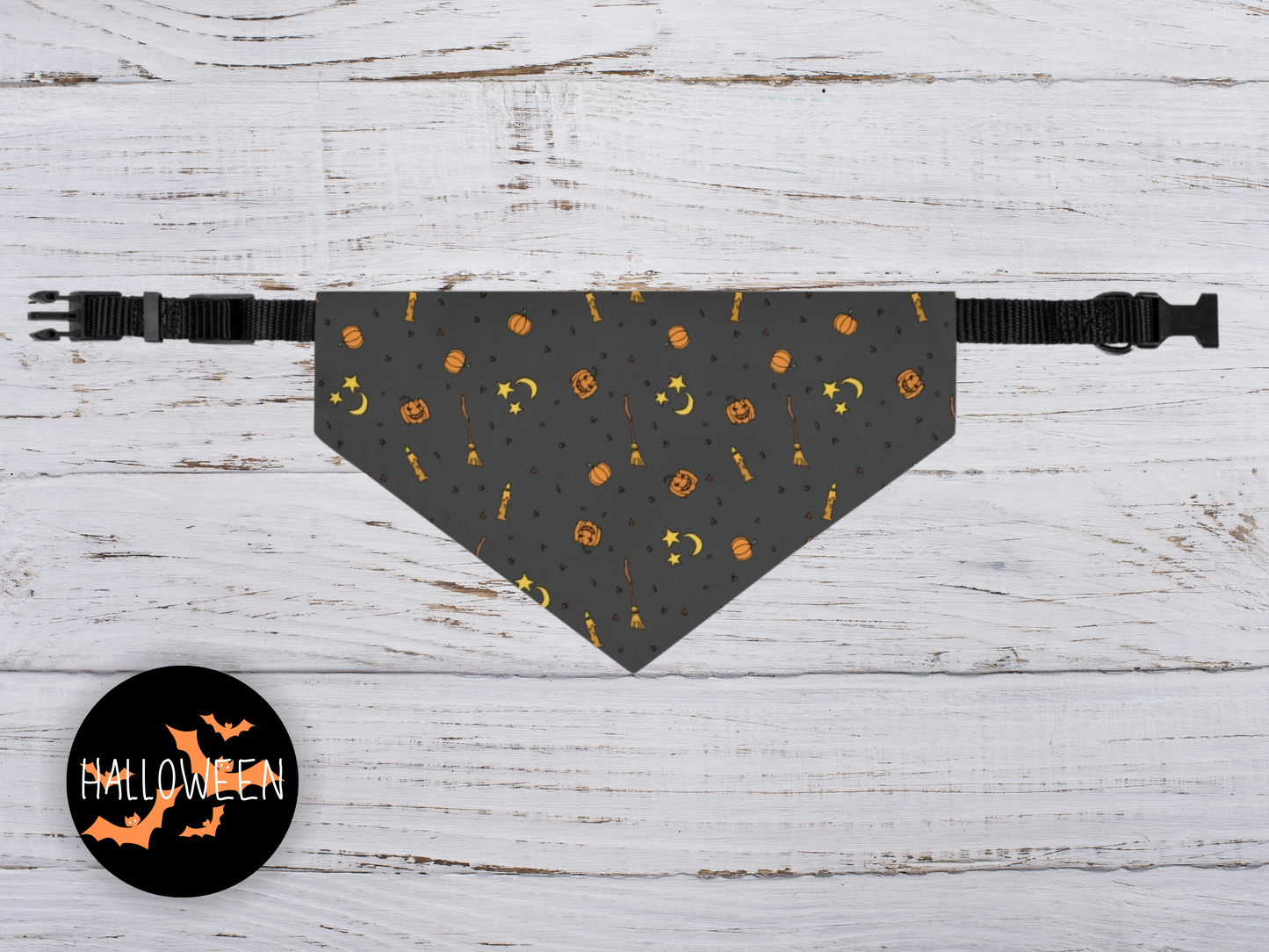 Cute Halloween Over the Collar Dog Bandana