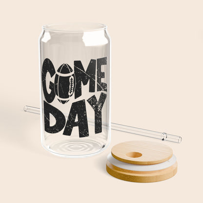 Game Day Football 16oz Sipper Glass