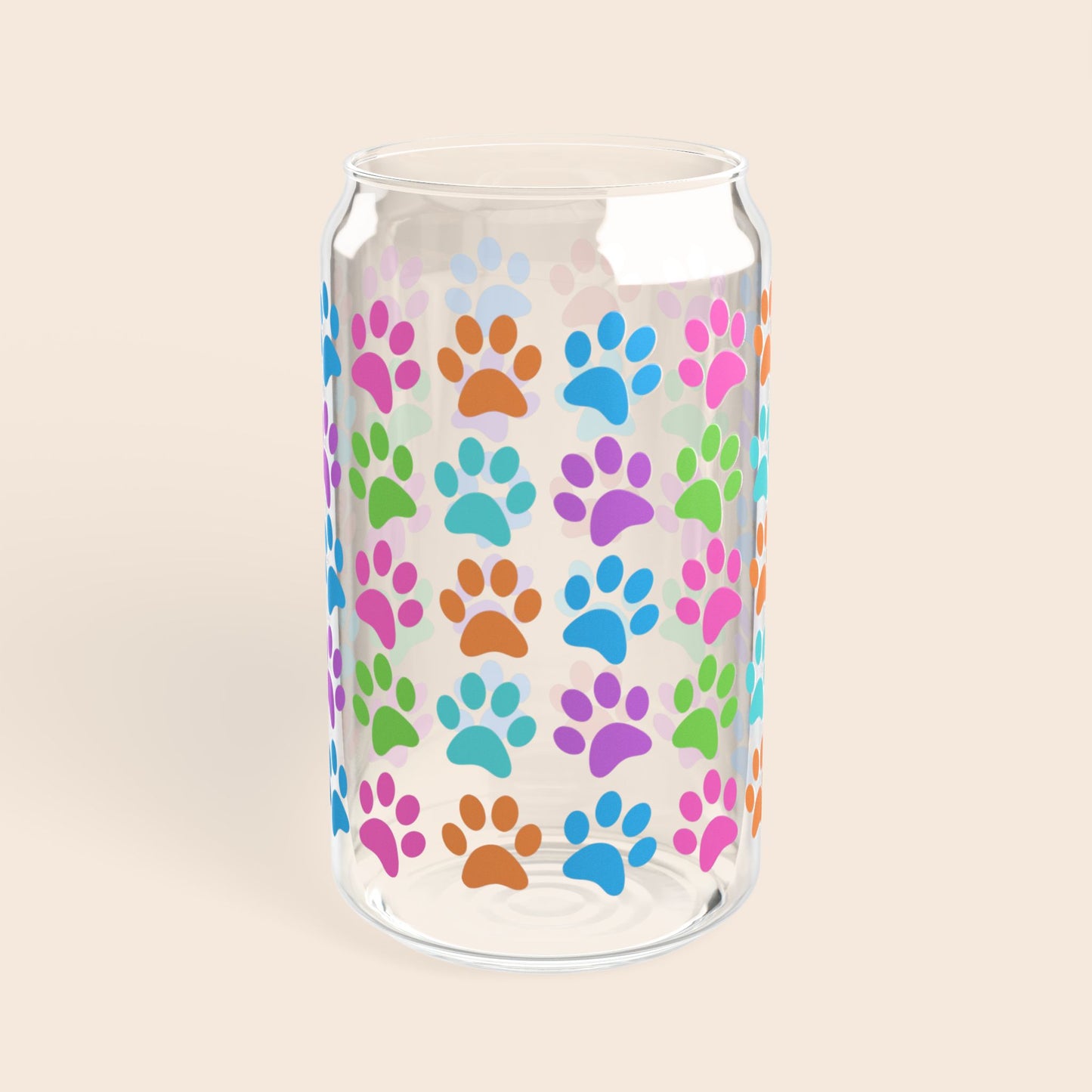 Paw Print 16oz Sipper Glass