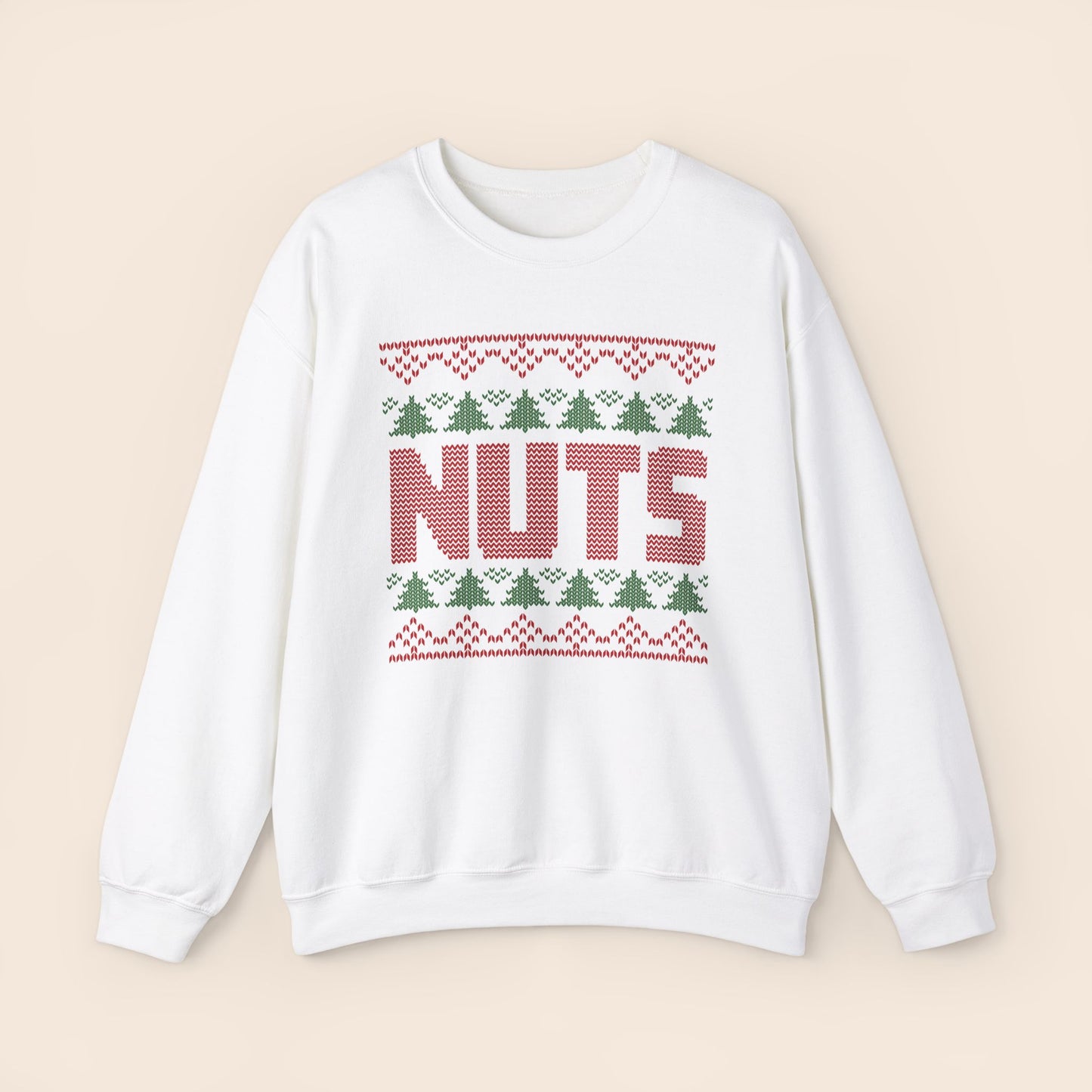 Inappropriate Couple's Ugly Christmas Sweater - Chest / Nuts Crewneck Sweatshirt