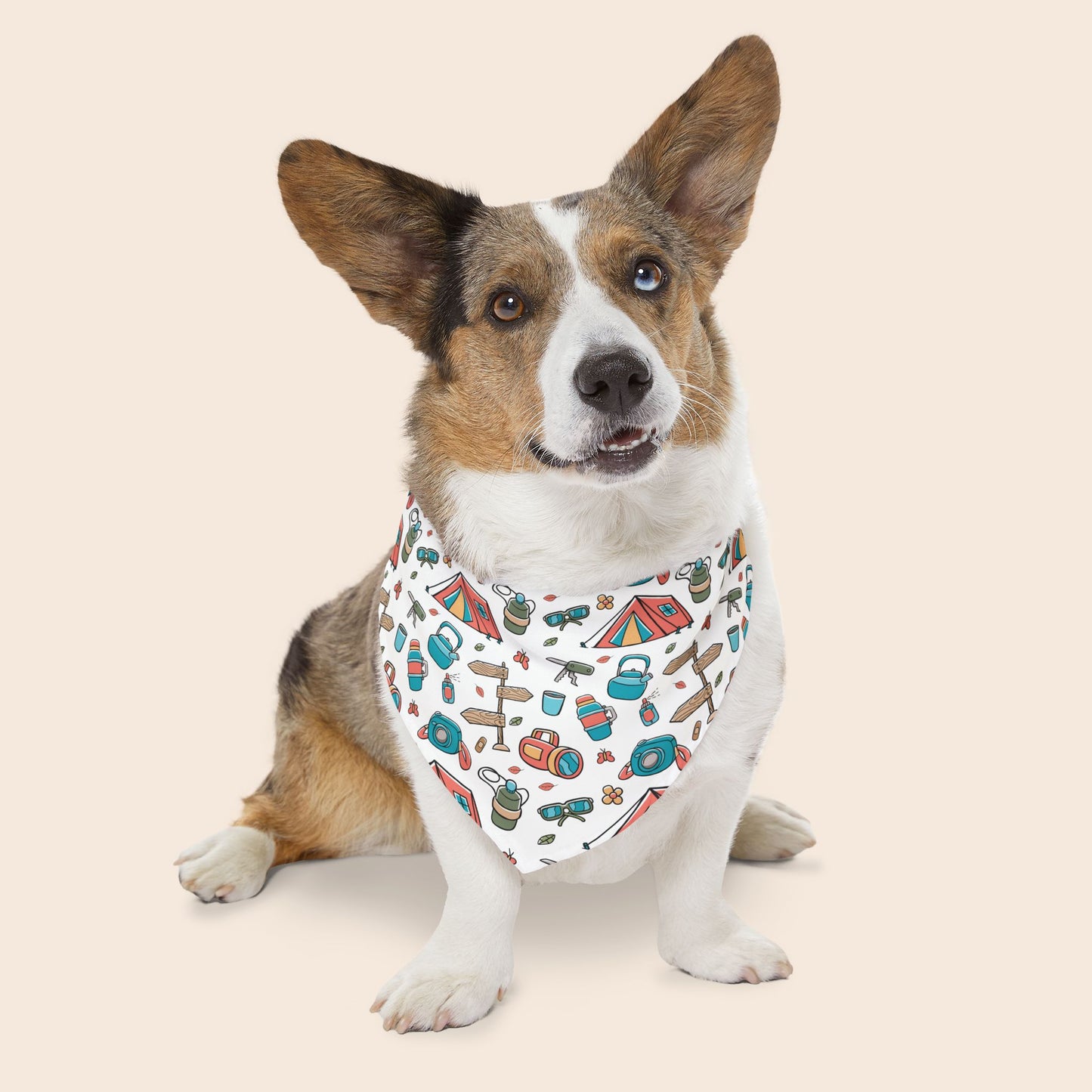 Camping Over the Collar Dog Bandana