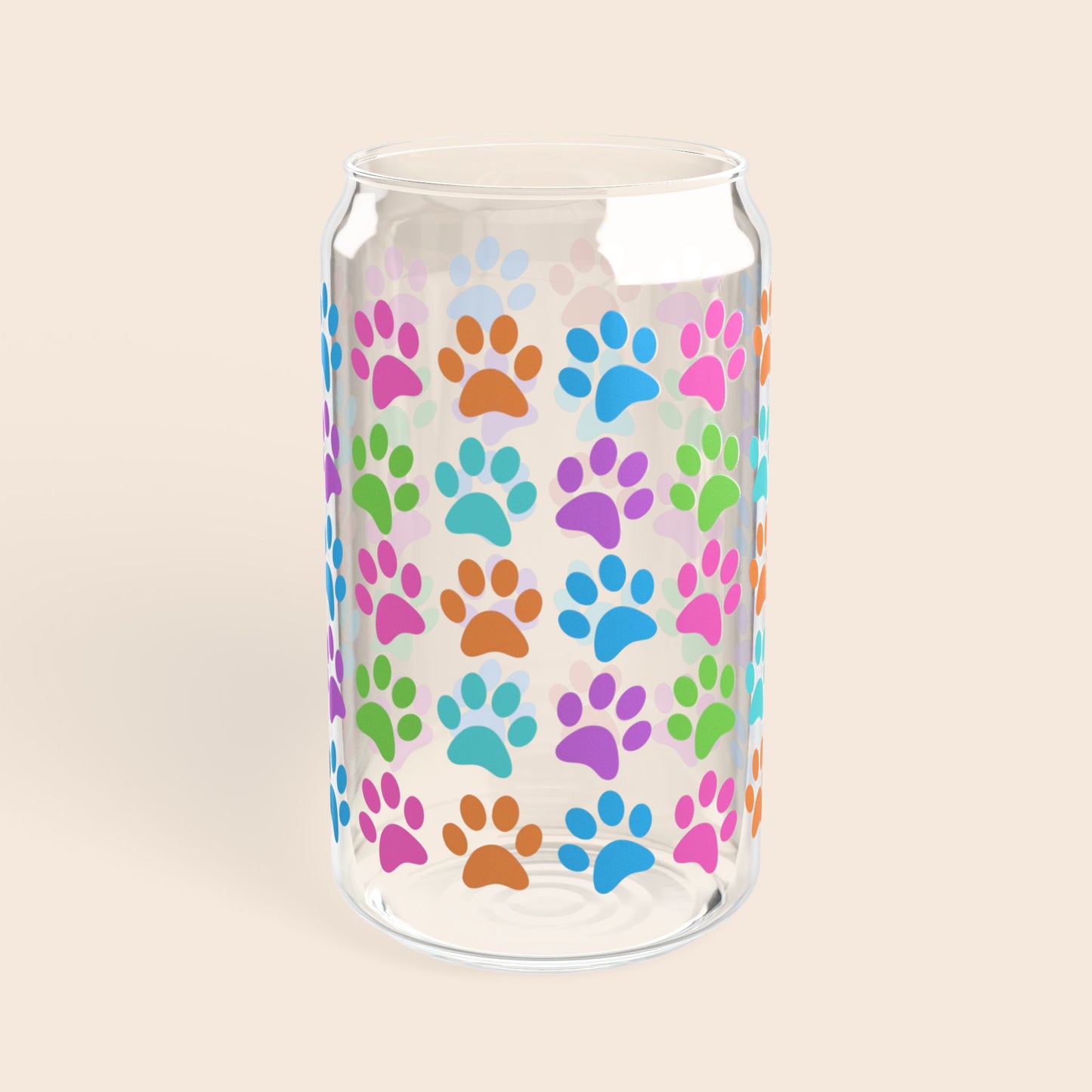 Paw Print 16oz Sipper Glass