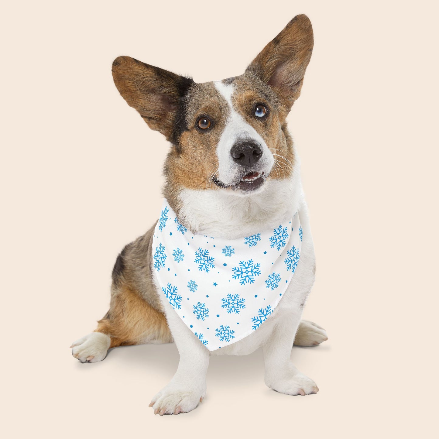 Snowflakes Over The Collar Christmas/Winter Dog Bandana