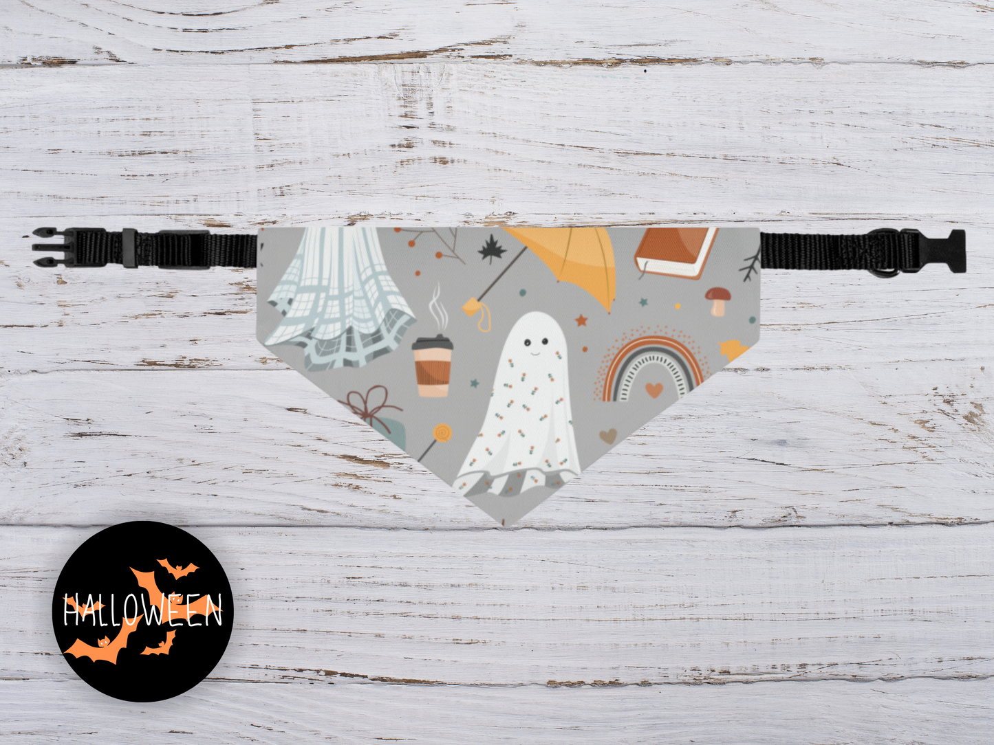 Cute Halloween Over the Collar Dog Bandana