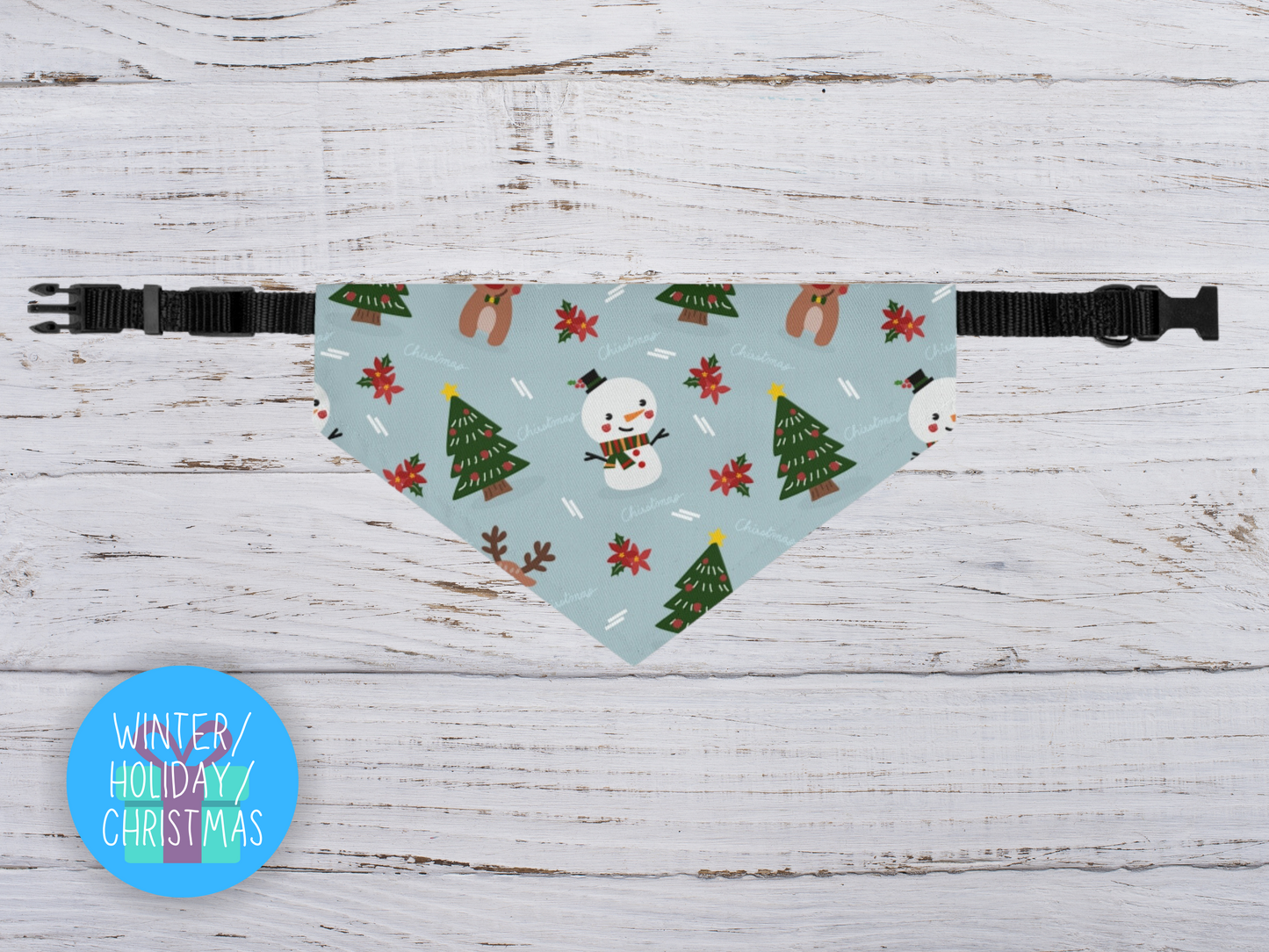 Christmas Over the Collar Dog Bandana