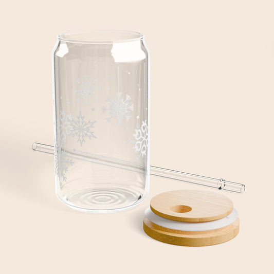 Snowflake 16oz Sipper Glass