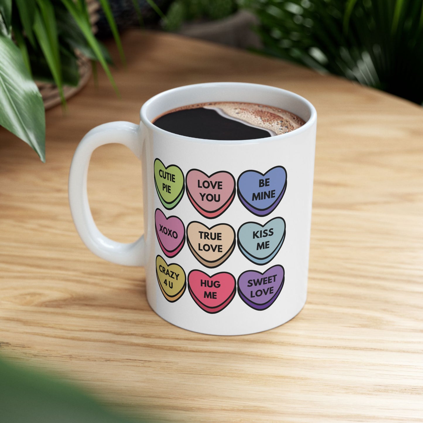 Candy Hearts Valentine's Day 11oz Ceramic Coffee Mug