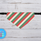 Christmas Stripes Over the Collar Christmas Dog Bandana