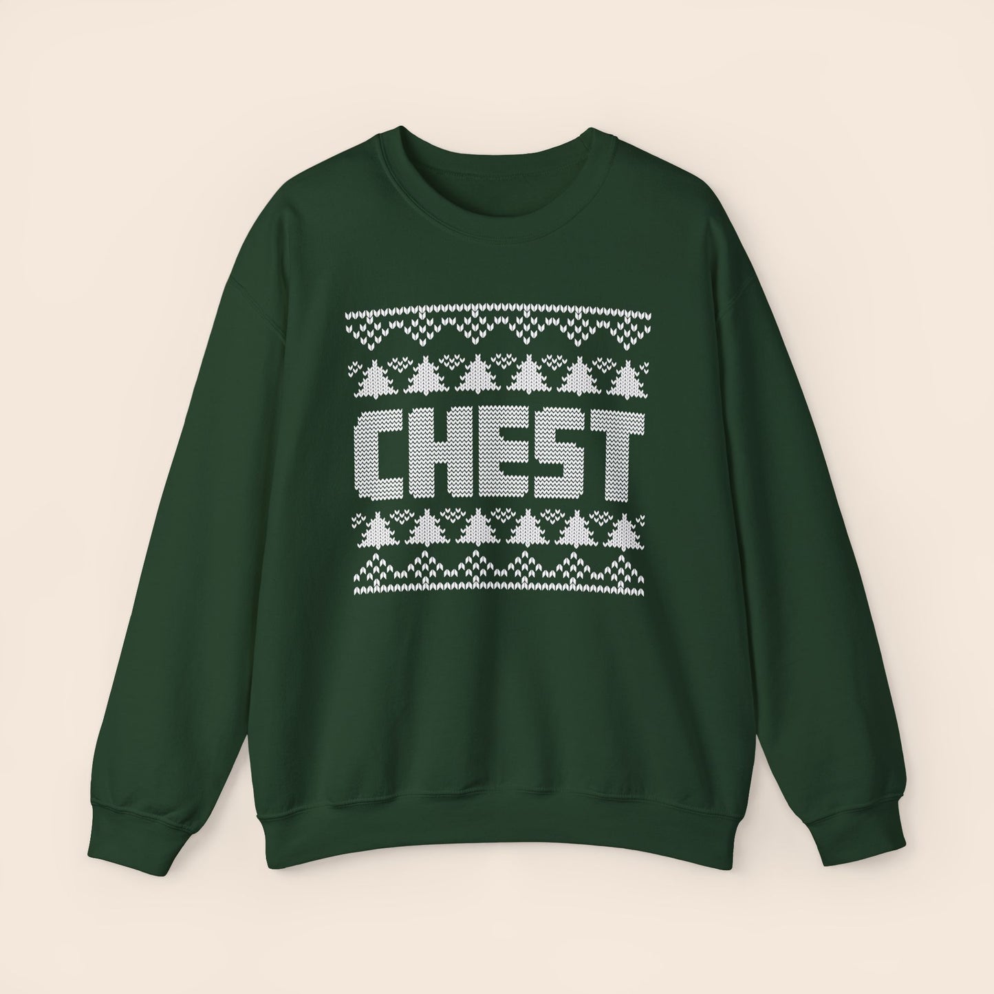 Inappropriate Couple's Ugly Christmas Sweater - Chest / Nuts Crewneck Sweatshirt