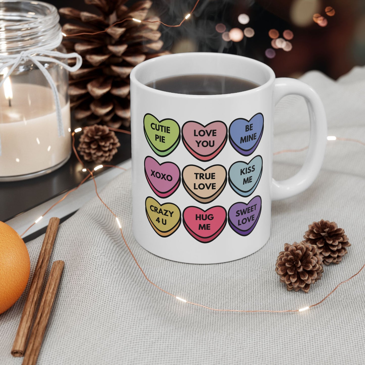 Candy Hearts Valentine's Day 11oz Ceramic Coffee Mug