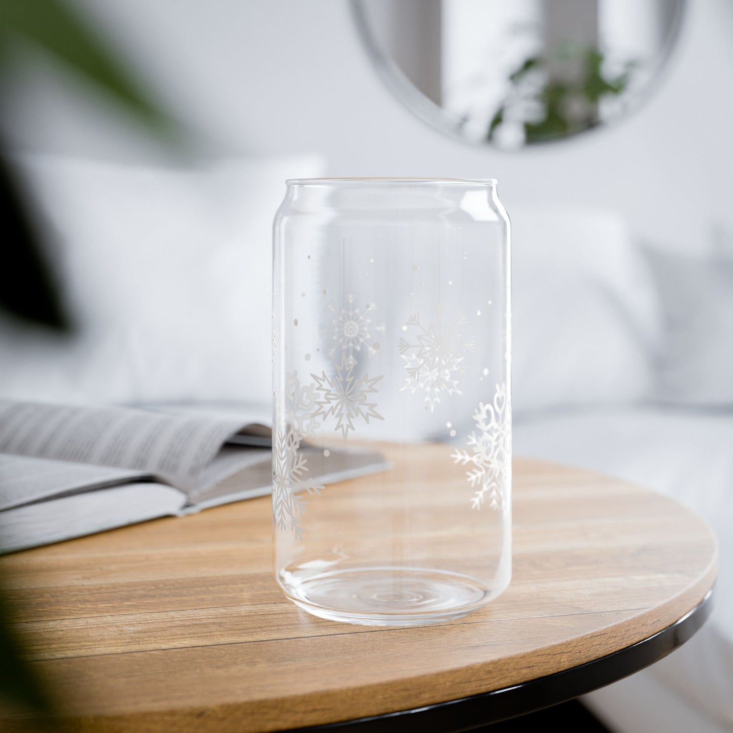 Snowflake 16oz Sipper Glass