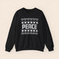 Inappropriate Couple's Ugly Christmas Sweater - I Come in Peace / Peace Crewneck Sweatshirt