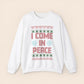 Inappropriate Couple's Ugly Christmas Sweater - I Come in Peace / Peace Crewneck Sweatshirt