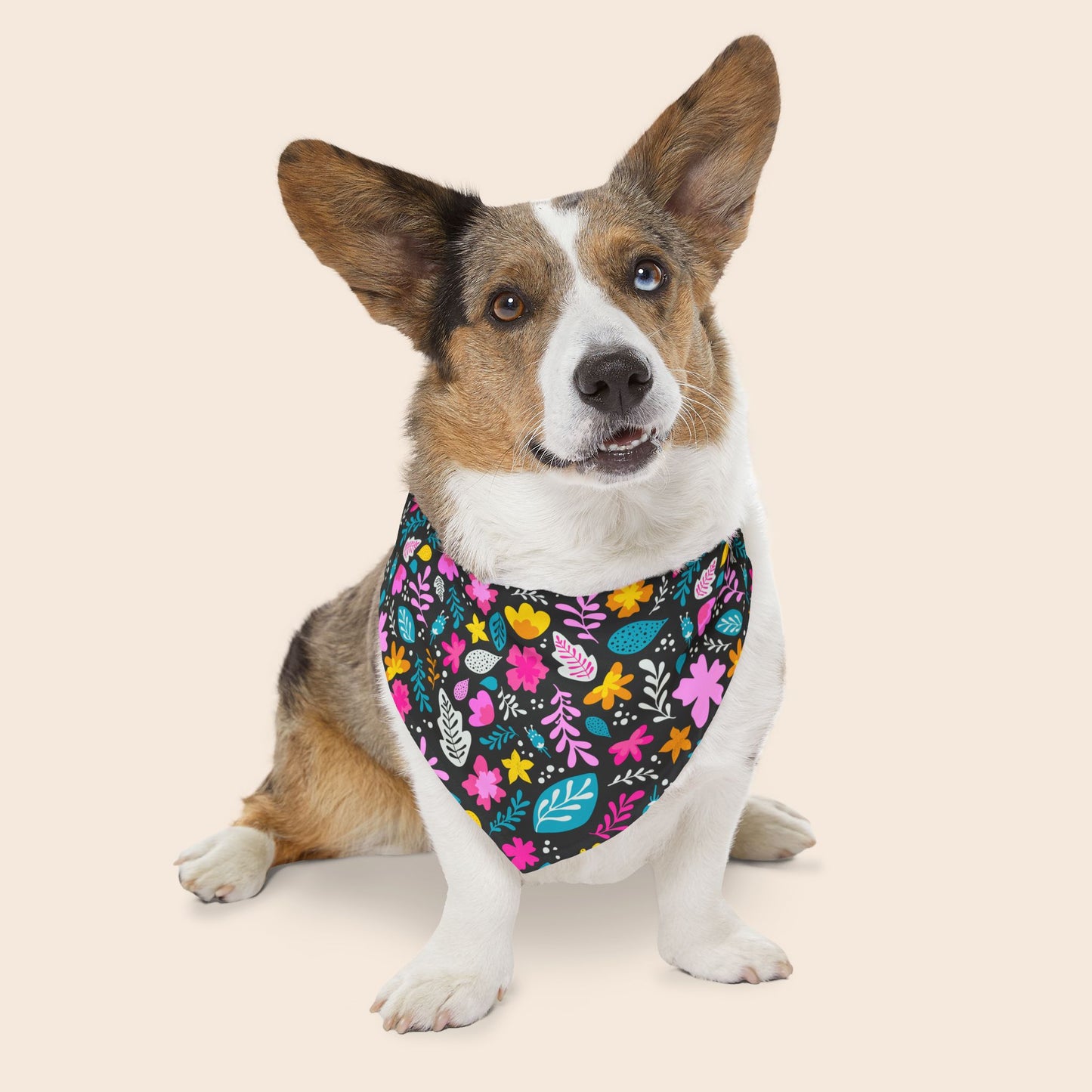 Cute Floral Spring Over the Collar Dog Bandana