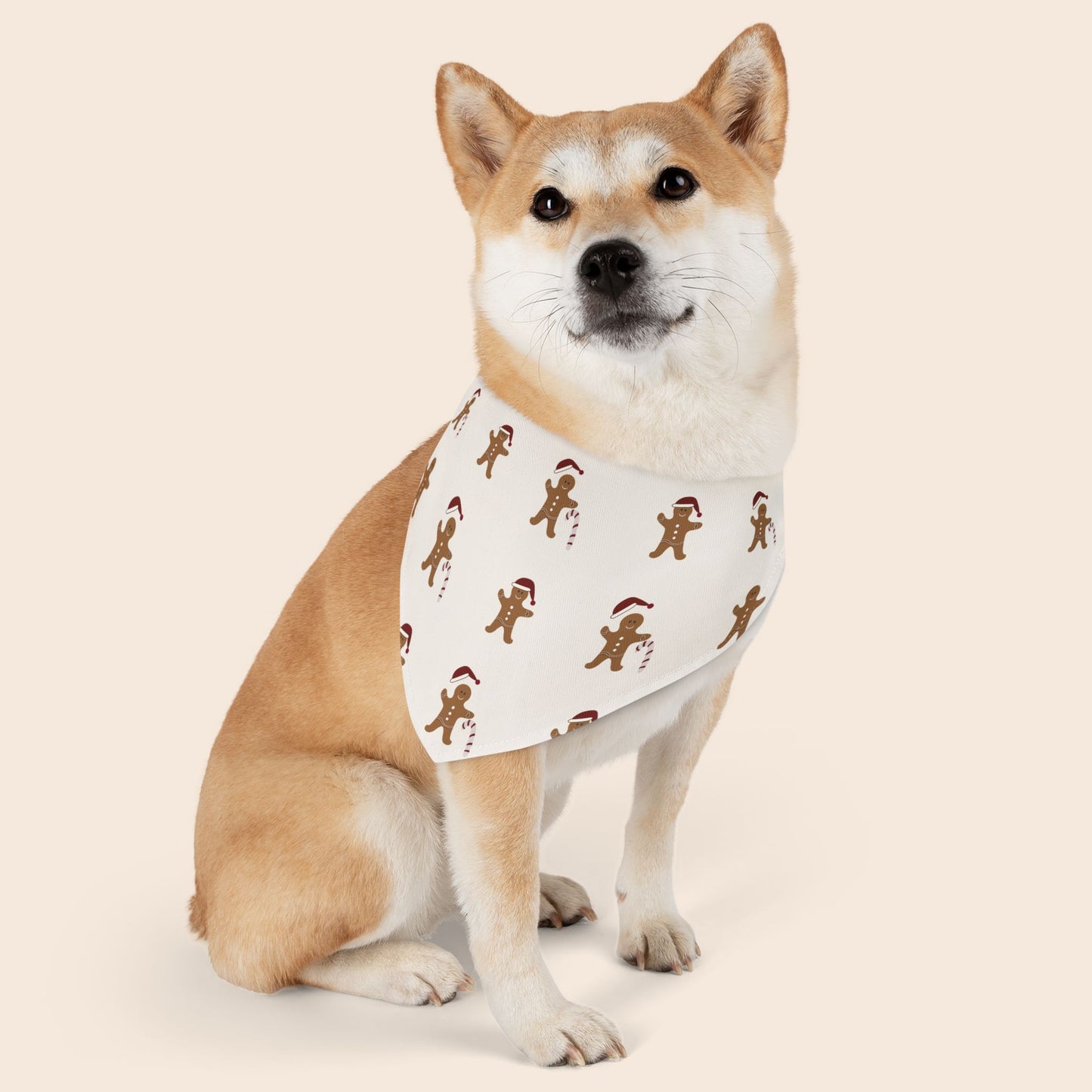 Gingerbread Men Over The Collar Christmas Dog Bandana