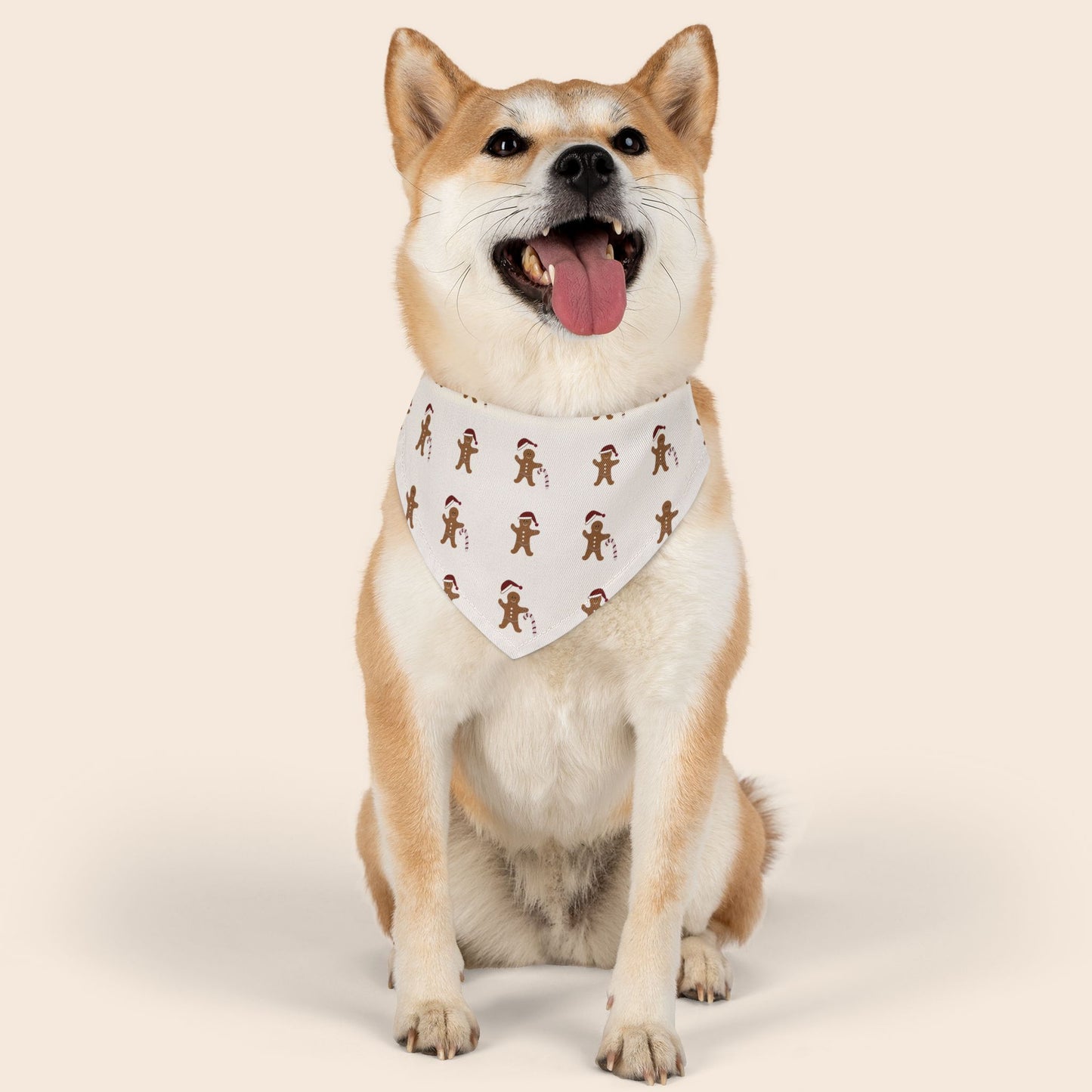 Gingerbread Men Over The Collar Christmas Dog Bandana