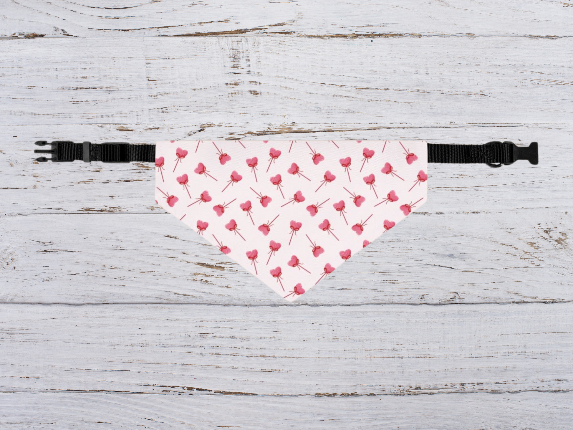 Heart Lollipop Valentine's Day Over the Collar Dog Bandana