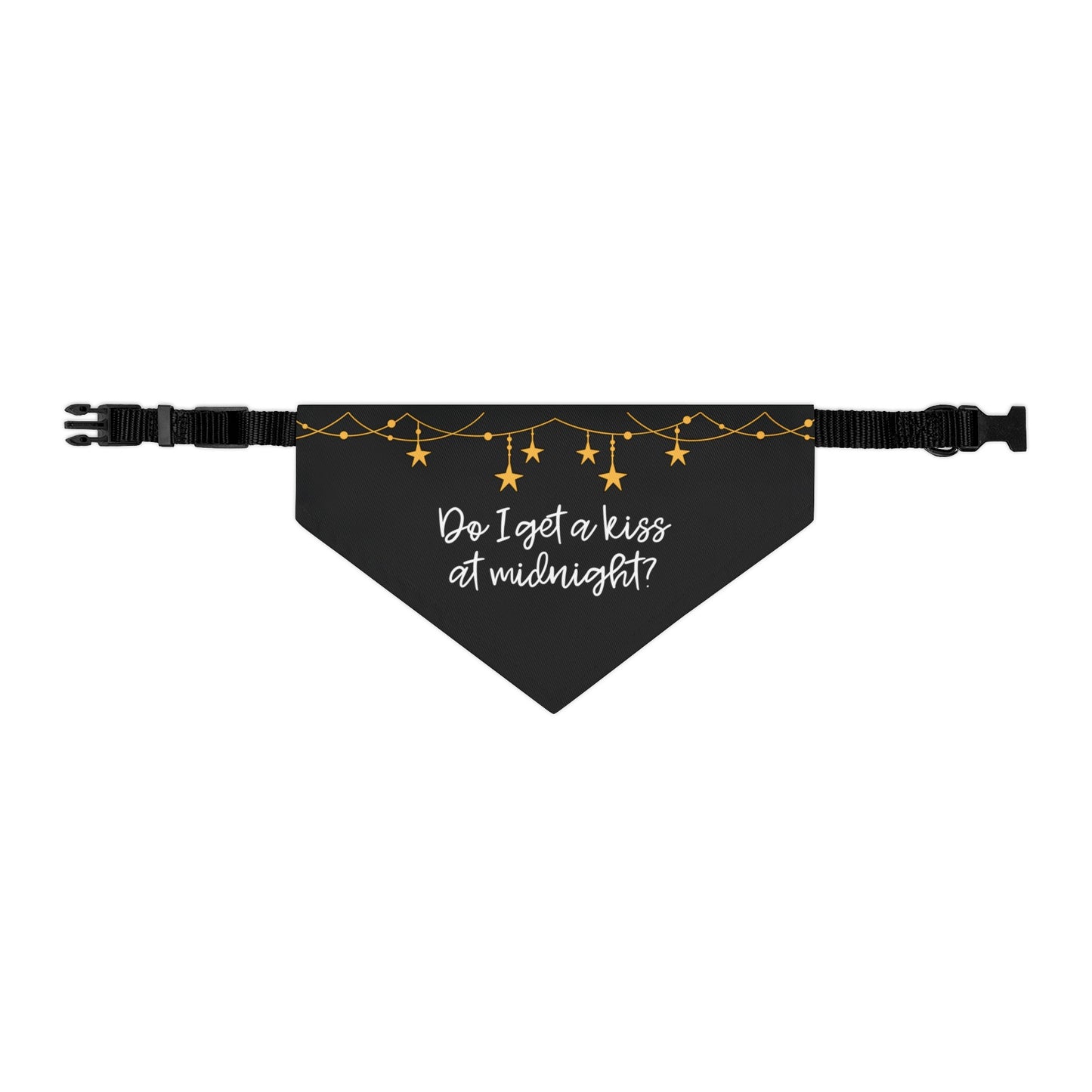 Do I Get a Kiss at Midnight Over the Collar New Years Dog Bandana