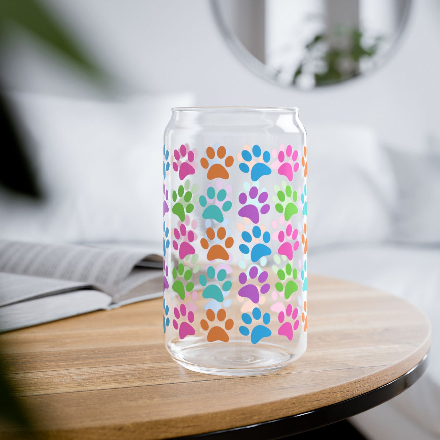 Paw Print 16oz Sipper Glass