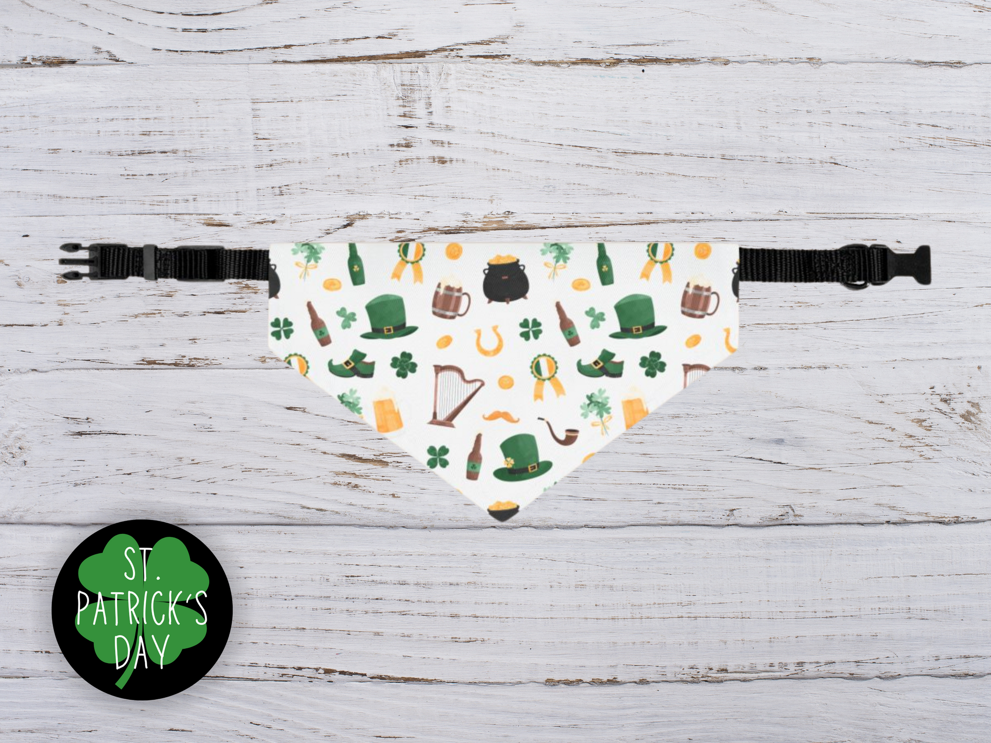 St. Patrick's Day Over the Collar Dog Bandana