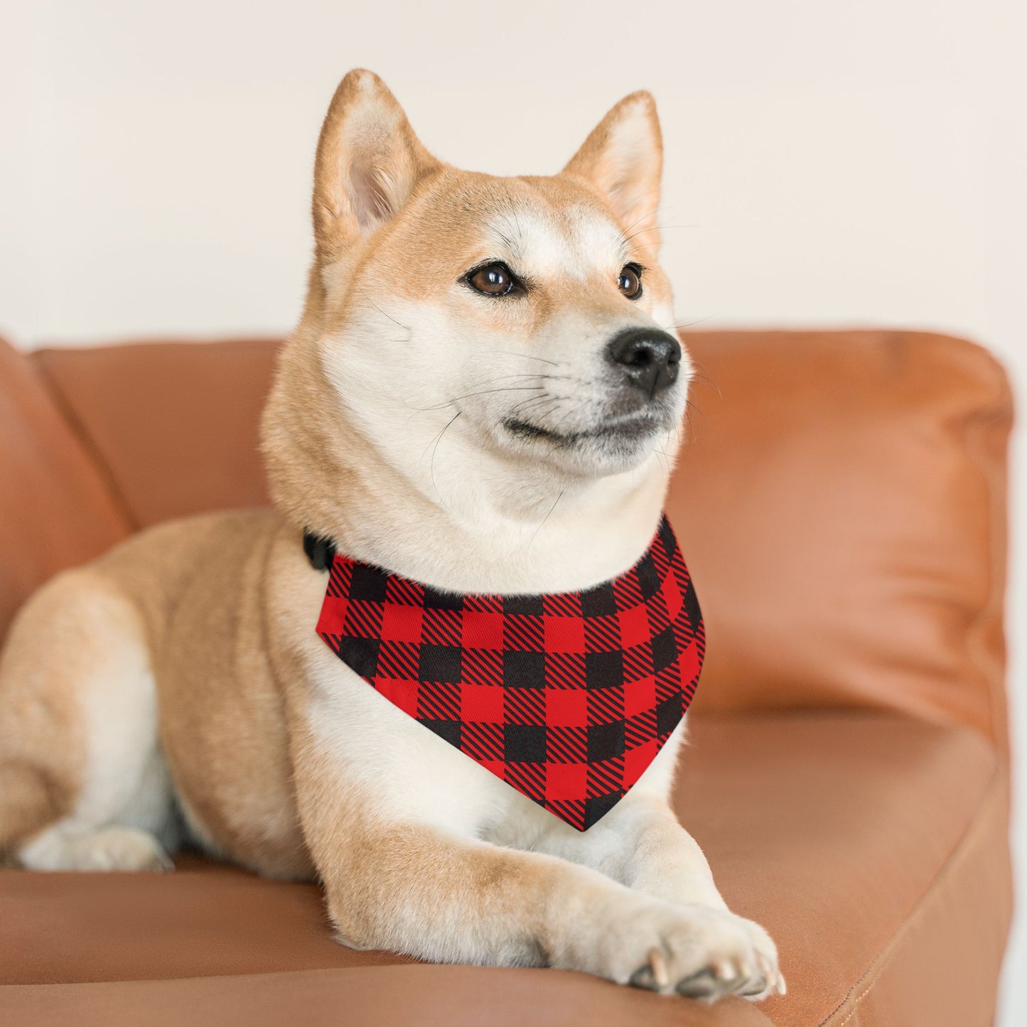 Buffalo Plaid Over the Collar Dog Bandana