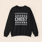 Inappropriate Couple's Ugly Christmas Sweater - Chest / Nuts Crewneck Sweatshirt