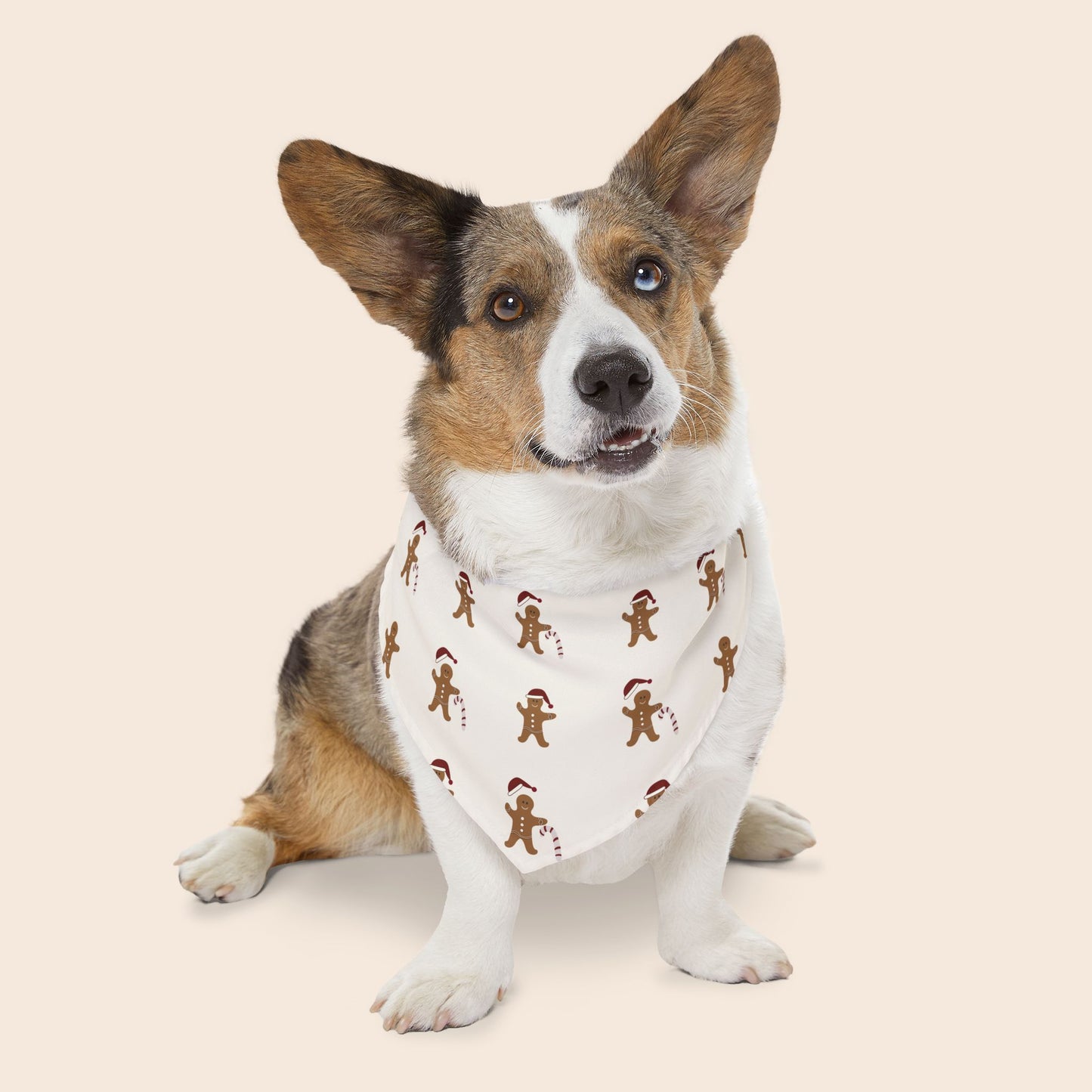 Gingerbread Men Over The Collar Christmas Dog Bandana