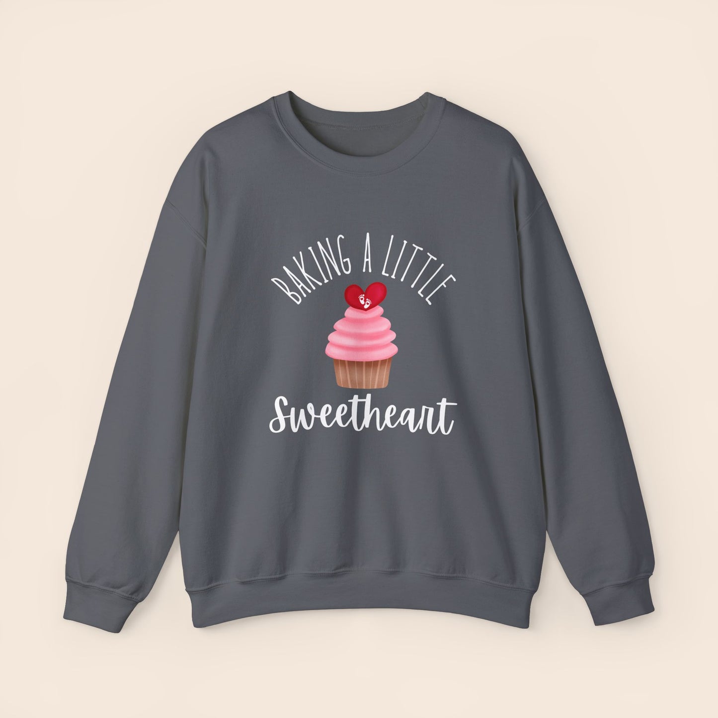 Baking a Little Sweetheart Pregnancy Crewneck Sweatshirt