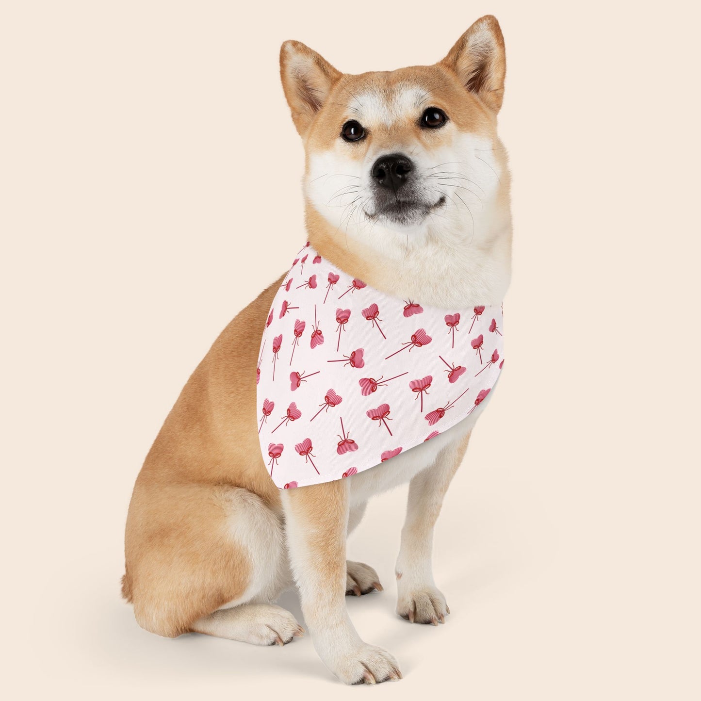 Heart Lollipop Valentine's Day Over the Collar Dog Bandana