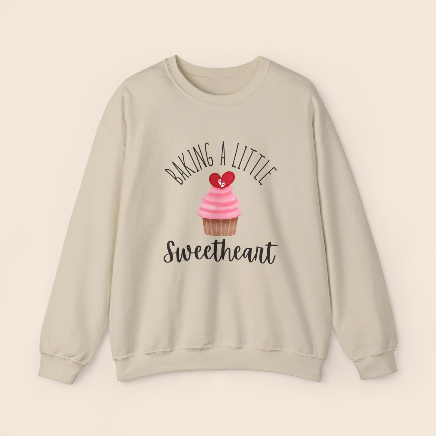 Baking a Little Sweetheart Pregnancy Crewneck Sweatshirt