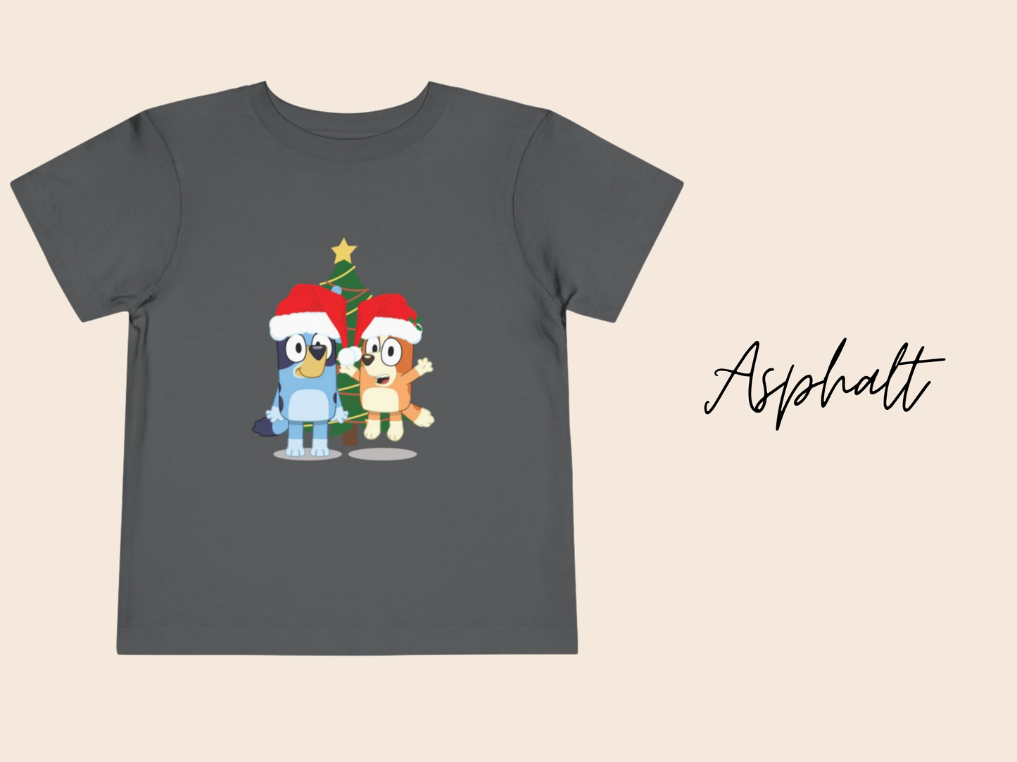 Bluey and Bingo Christmas Toddler T-Shirt | Bluey TV Show | Bluey Heeler, Winter, Christmas, Xmas, Trendy, Soft, Cute Kid's T-Shirt