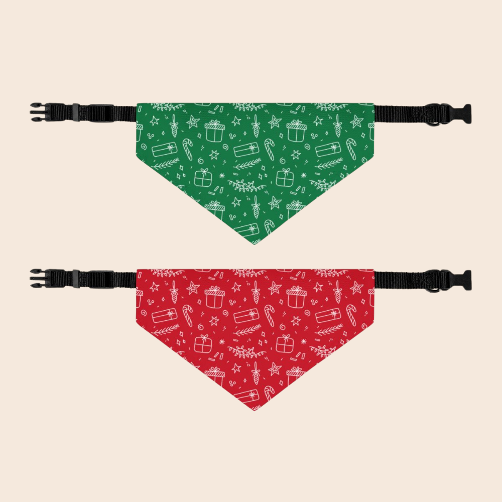 Christmas Over The Collar Dog Bandana