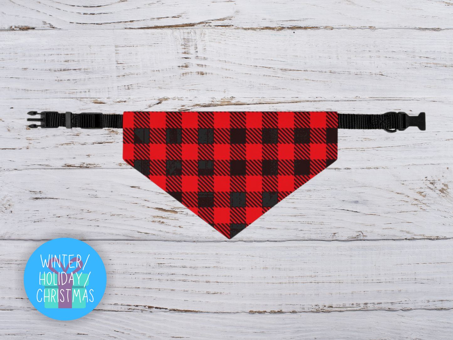 Buffalo Plaid Over the Collar Dog Bandana