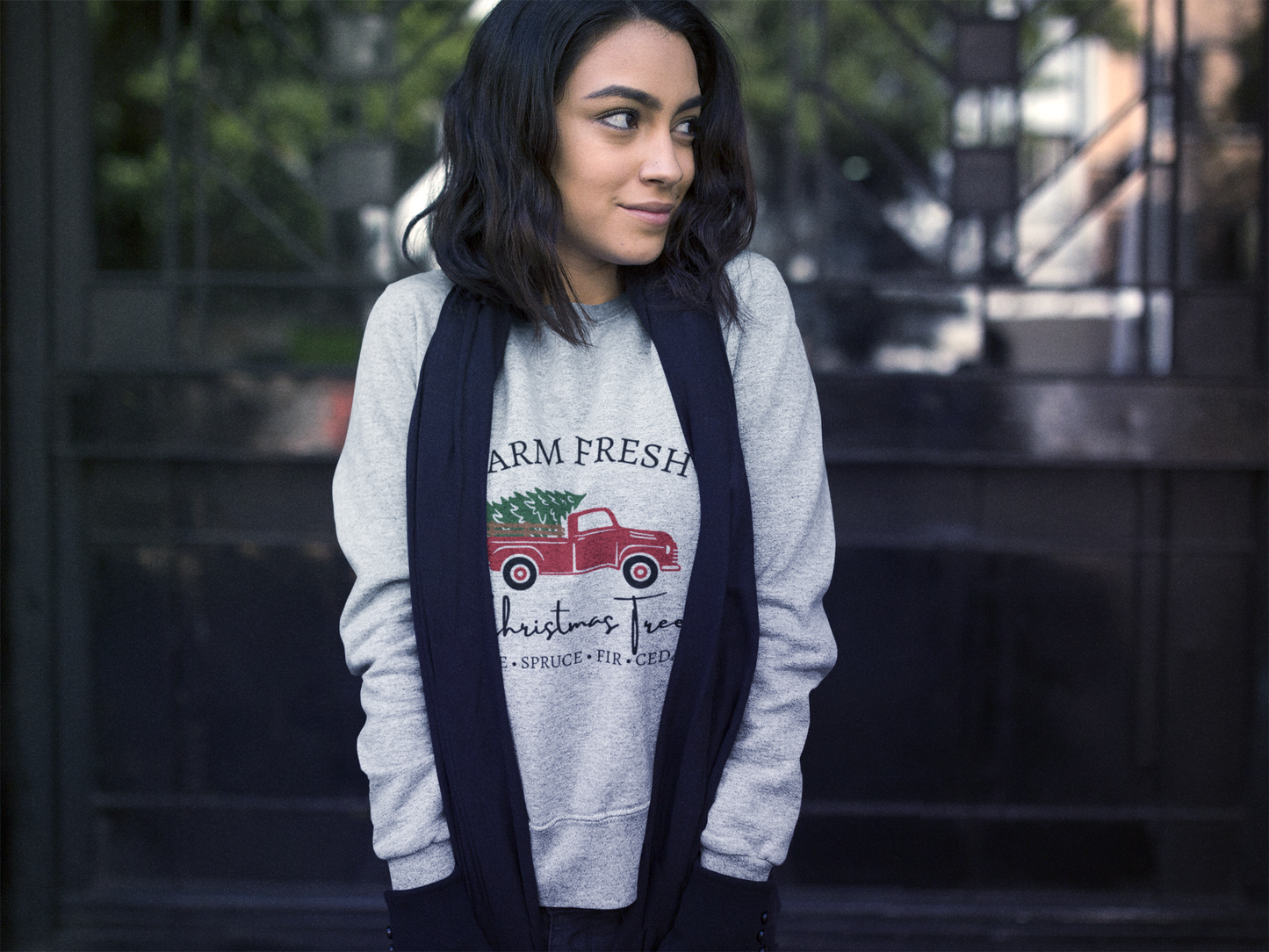 Farm Fresh Christmas Trees Crewneck Sweatshirt