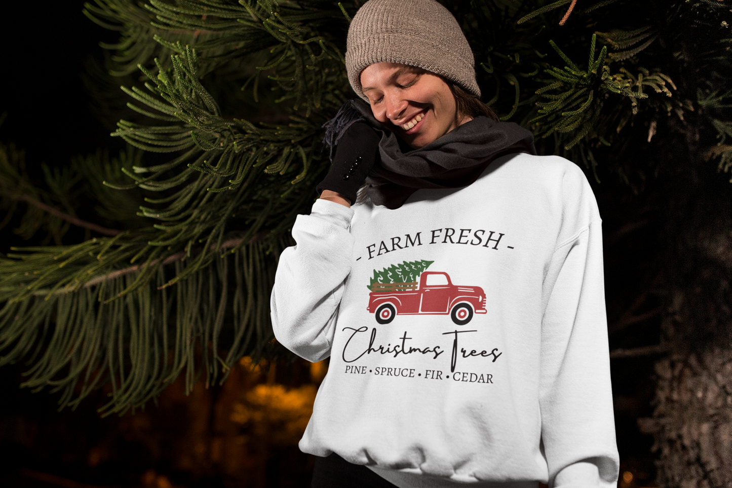 Farm Fresh Christmas Trees Crewneck Sweatshirt