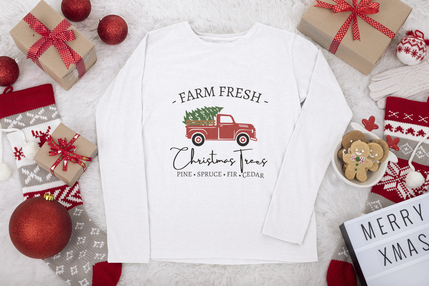 Farm Fresh Christmas Trees Long Sleeve T-Shirt