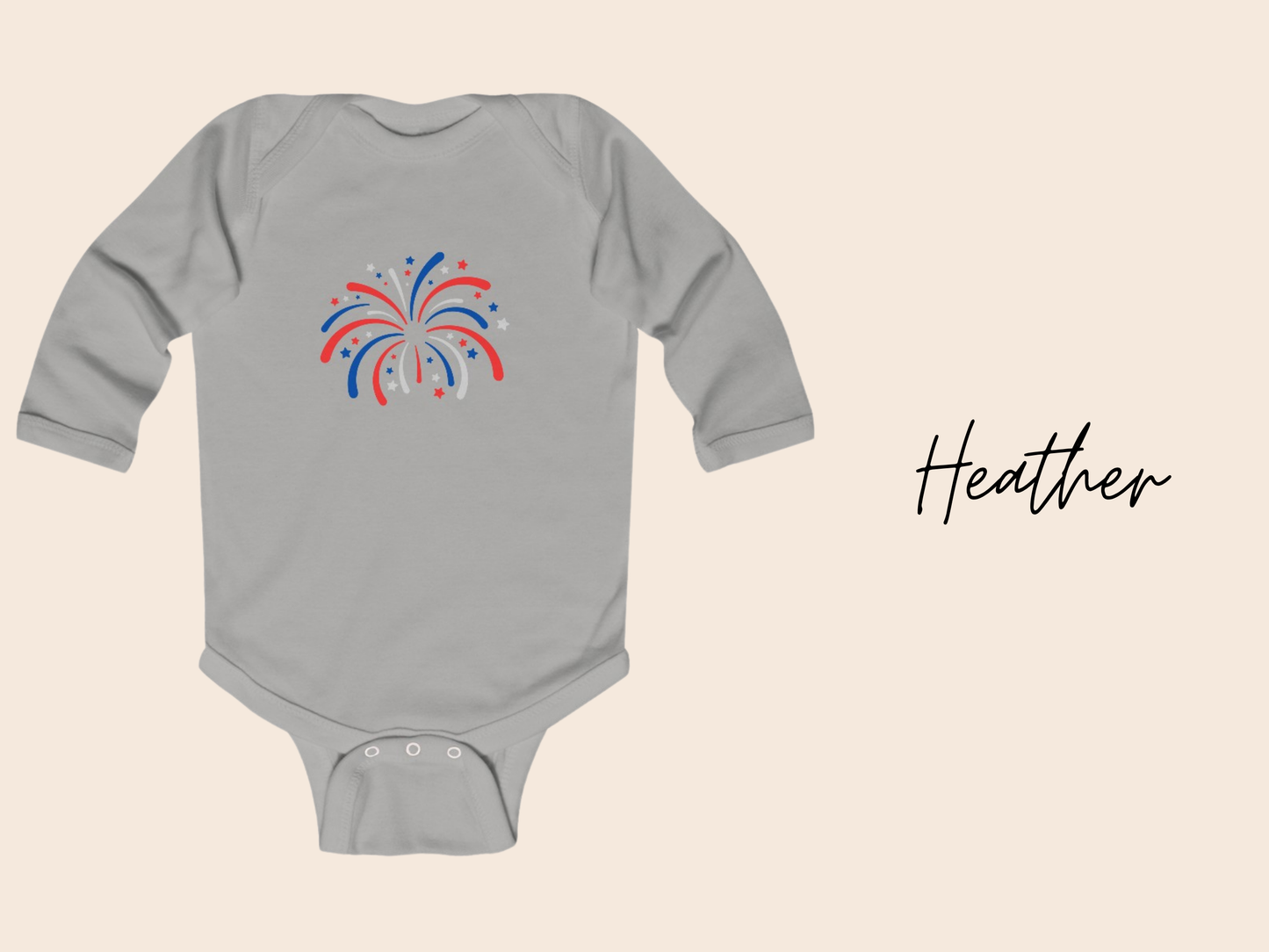 Fireworks Fourth of July Baby Bodysuit